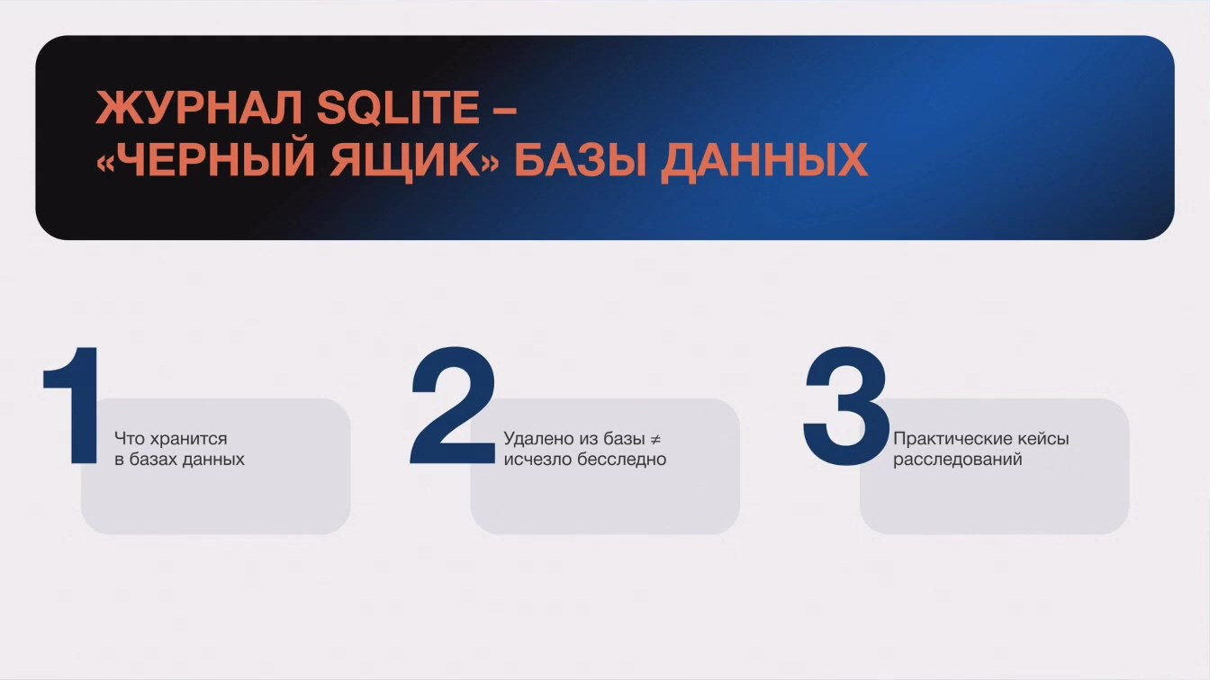 Слайд 2 — Использование журналов баз данных SQLite при расследовании цифровых инцидентов